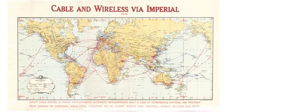 1930s Cable & Wireless "Via Imperial" Map