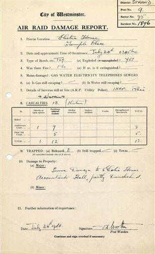 EH Bombing 1944 air raid damage report